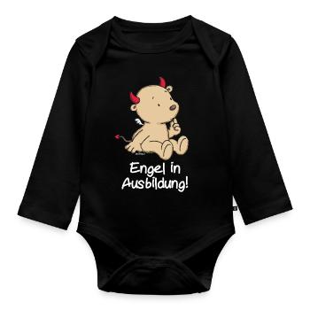 Engel_Teufel Ausbildung - Baby Bio-Langarm-Body - Schwarz - Vorne