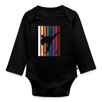 Karate Belt Colors Mens - Organic Longsleeve Baby Bodysuit - black - Front
