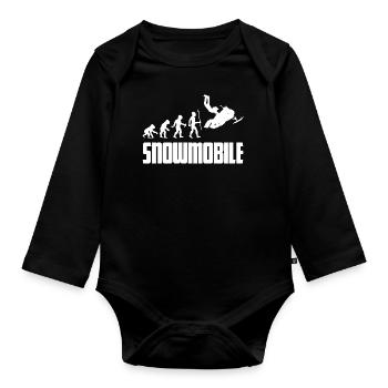 Evolution snowmobile snowmobile snow winter - Organic Longsleeve Baby Bodysuit - black - Front