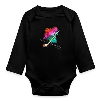 Alphorn - Baby Bio-Langarm-Body - Schwarz - Vorne