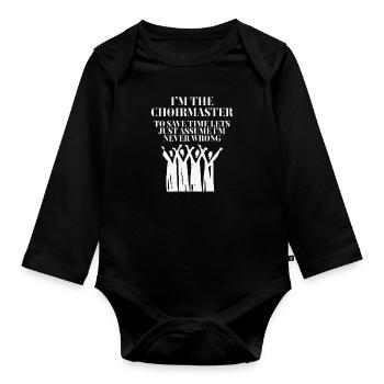 Choir Master Im The Choirmaster - Organic Longsleeve Baby Bodysuit - black - Front