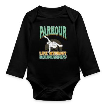 Parkour Life Without Boundaries - Organic Longsleeve Baby Bodysuit - black - Front
