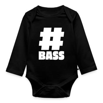 Hashtag Bass - Subwoofer Box Gift - Organic Longsleeve Baby Bodysuit - black - Front