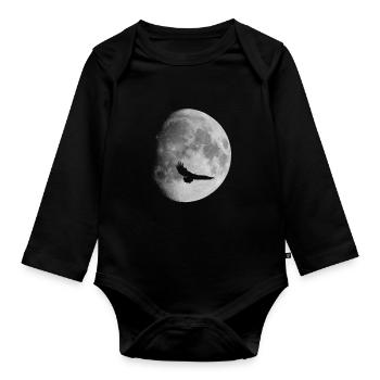Full Moon Moon Moon Addicted Blood Moon Eagle Astro - Organic Longsleeve Baby Bodysuit - black - Front
