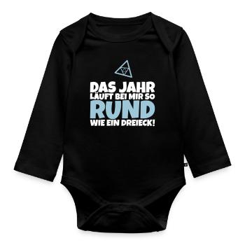 Das Jahr läuft bei mir so rund wie ein Dreieck! - Baby Bio-Langarm-Body - Schwarz - Vorne