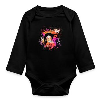 gymnast turner color blast - Organic Longsleeve Baby Bodysuit - black - Front