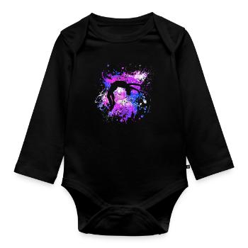 do gymnastics - Organic Longsleeve Baby Bodysuit - black - Front