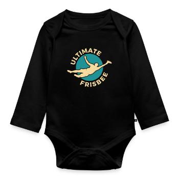 Frisbee ultimativer Fänger - Baby Bio-Langarm-Body - Schwarz - Vorne