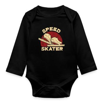 Speed Skating - Organic Longsleeve Baby Bodysuit - black - Front