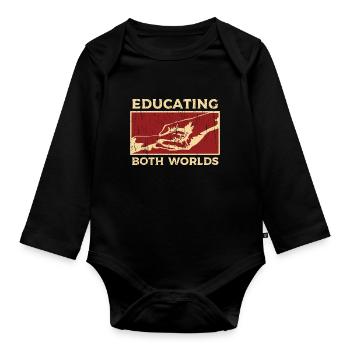 Dog trainer education - Organic Longsleeve Baby Bodysuit - black - Front