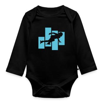 Speed Skating - Organic Longsleeve Baby Bodysuit - black - Front
