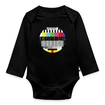 Image d’essai Rétro Vintage - Body Bébé bio manches longues - noir - Devant