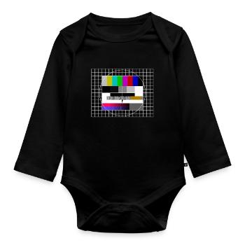Image d’essai Rétro Vintage - Body Bébé bio manches longues - noir - Devant