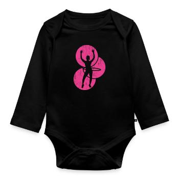 Hula hoop - Organic Longsleeve Baby Bodysuit - black - Front
