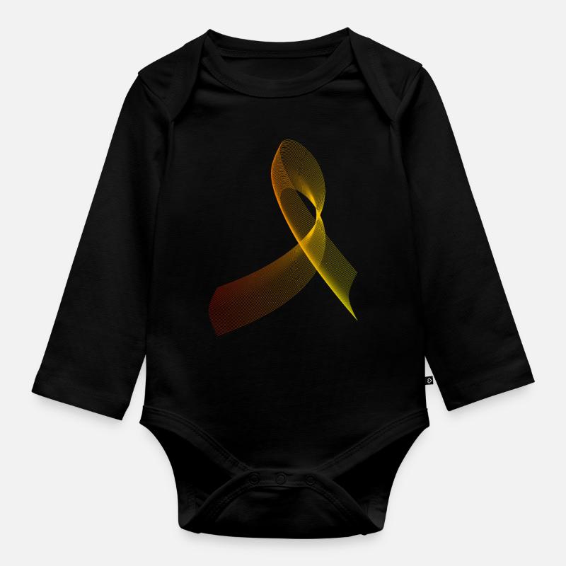 Cool, abstract and futuristic pattern - Organic Longsleeve Baby Bodysuit - black