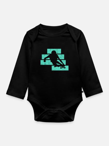 Longboard - Baby Bio-Langarm-Body - Schwarz