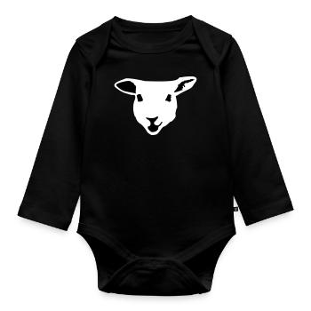 Schaf, Lamm - Baby Bio-Langarm-Body - Schwarz - Vorne
