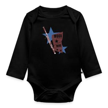 bassoon - Organic Longsleeve Baby Bodysuit - black - Front