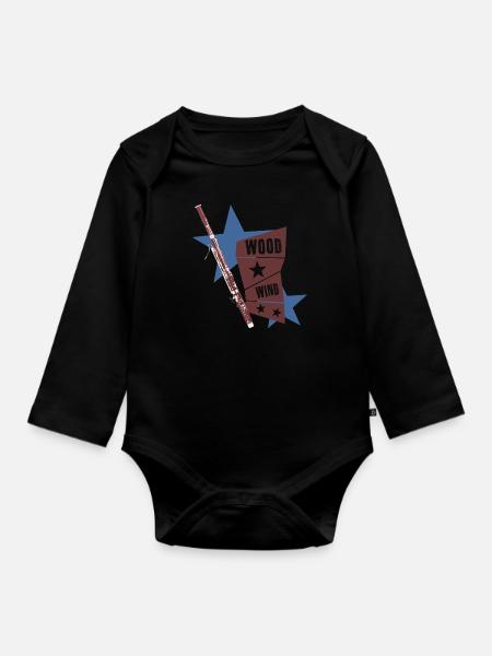 Fagott - Baby Bio-Langarm-Body - Schwarz