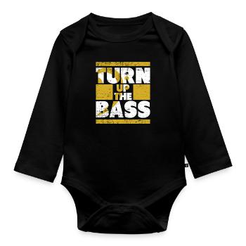 Music bass - Organic Longsleeve Baby Bodysuit - black - Front