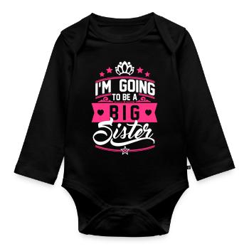 I'm going to be a big Sister - Schwangerschaft - Body Bébé bio manches longues - noir - Devant