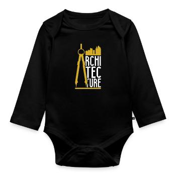Architecture - Organic Longsleeve Baby Bodysuit - black - Front