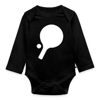 Table tennis table tennis bat Table tennis ball - Organic Longsleeve Baby Bodysuit - black - Front