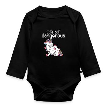 Arts martiaux judo jiu jitsu karaté - Body Bébé bio manches longues - noir - Devant