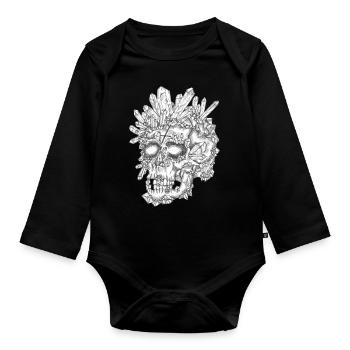the Crystal Skull - Organic Longsleeve Baby Bodysuit - black - Front