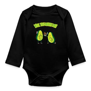 Proposition de mariage avocat - proposition de mariage - Body Bébé bio manches longues - noir - Devant