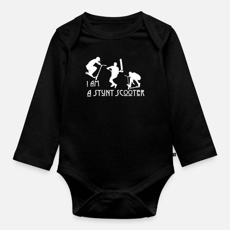 Scooter Tretroller Geschenk - Baby Bio-Langarm-Body - Schwarz