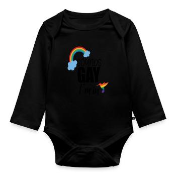 Sounds Gay Im in - Organic Longsleeve Baby Bodysuit - black - Front