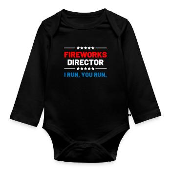 Directeur des feux d'artifice - Body Bébé bio manches longues - noir - Devant