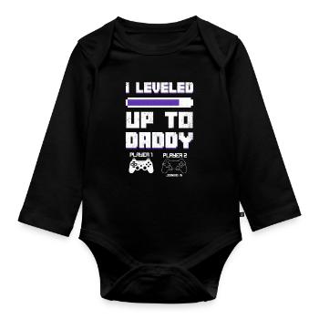 Level Up To Daddy 2020 I'm Going To Be A Dad To Be - Baby Bio-Langarm-Body - Schwarz - Vorne