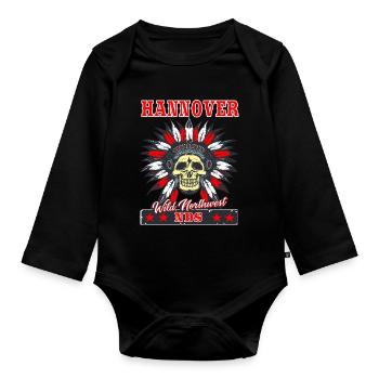 Hannover Basse-Saxe T Shirtim Wildwest Design - Body Bébé bio manches longues - noir - Devant