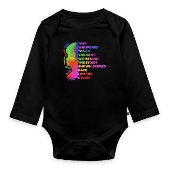 Je suis The Storm Equality Blacklivesmatter - Body Bébé bio manches longues - noir - Devant