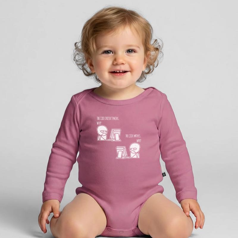 the code works why Programmer Computer Nerd Organic Longsleeve Baby Bodysuit