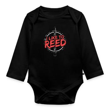 Oboe gift - Organic Longsleeve Baby Bodysuit - black - Front