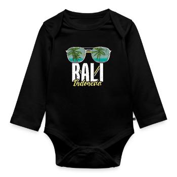 Bali Erinnerungen Geschenkidee - Baby Bio-Langarm-Body - Schwarz - Vorne