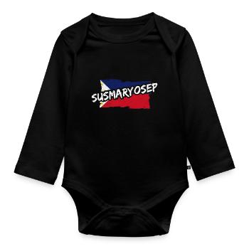 Philippinen Pinoy Geschenk - Baby Bio-Langarm-Body - Schwarz - Vorne