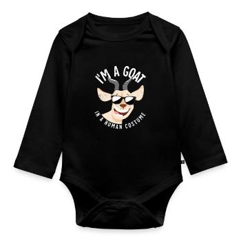 I'm A Goat In A Human Costume Sunglasses Halloween - Baby Bio-Langarm-Body - Schwarz - Vorne