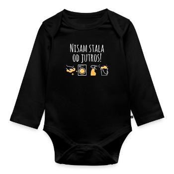 Nisam Stala Od Jutros | Proverbe serbe Mère - Body Bébé bio manches longues - noir - Devant