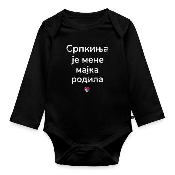 Srbija Serbie Fier serbe | Mère serbe - Body Bébé bio manches longues - noir - Devant