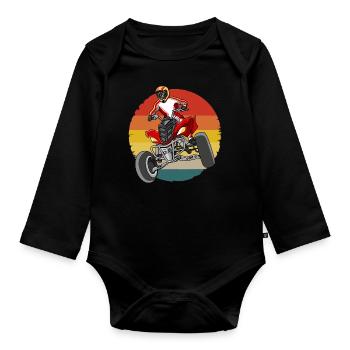 Motard tout-terrain Quad Vintage Quad Rider - Body Bébé bio manches longues - noir - Devant