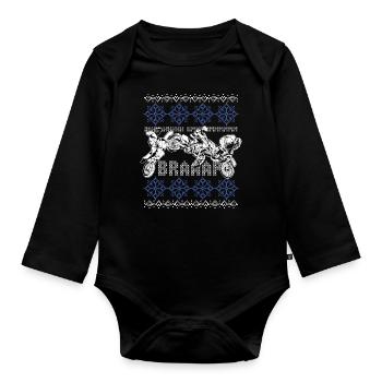 Braap Motorrad Biker hässliche Weihnachten Motocross - Baby Bio-Langarm-Body - Schwarz - Vorne