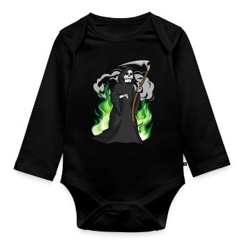 Halloween faucheuse - Body Bébé bio manches longues - noir - Devant