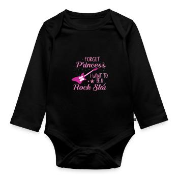 Rock Star E-guitare Rocker Rocker Femme - Body Bébé bio manches longues - noir - Devant