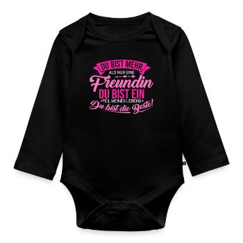 Beste Freundin - Baby Bio-Langarm-Body - Schwarz - Vorne