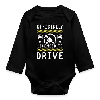 L’auto-école a réussi les automobilistes - Body Bébé bio manches longues - noir - Devant