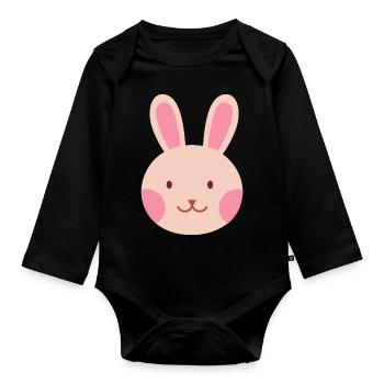 cute - Organic Longsleeve Baby Bodysuit - black - Front